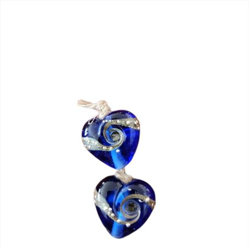 Perles murano faites à la main , chalumeau, coeur, DIY, 15x17mm, Diamètre intérieur:Environ 2mm, Vendu par PC