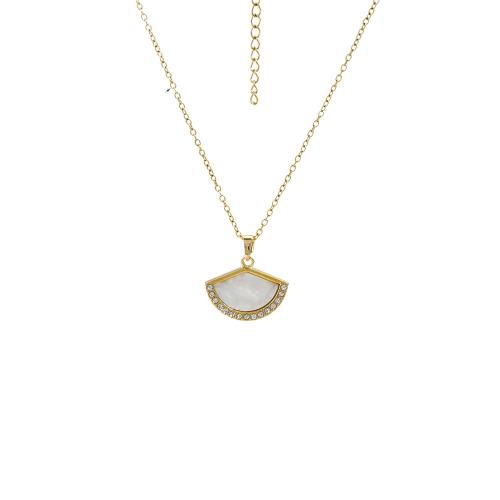 Collier de bijoux en acier inoxydable, Acier inoxydable 304, Placage de couleur d'or, bijoux de mode & avec strass, doré, Vendu par PC