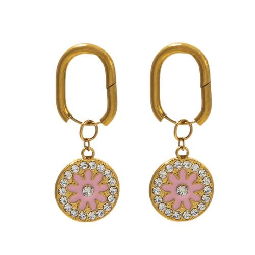 Acier inoxydable Levier Retour Earring, Acier inoxydable 304,  , Placage, bijoux de mode & émail & avec strass, plus de couleurs à choisir, Vendu par paire