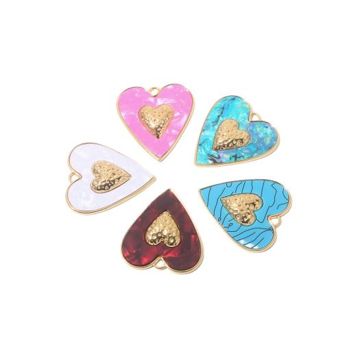 Acier inoxydable Coeur Pendentifs, Acier inoxydable 304, Placage, DIY & émail, plus de couleurs à choisir, Vendu par PC