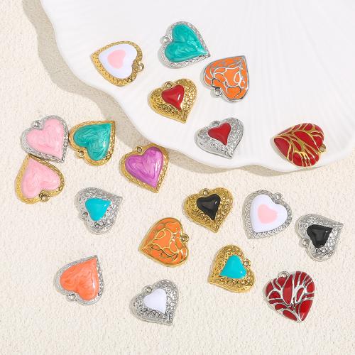 Acier inoxydable Coeur Pendentifs, Acier inoxydable 304, Placage, DIY & émail, plus de couleurs à choisir, Vendu par PC