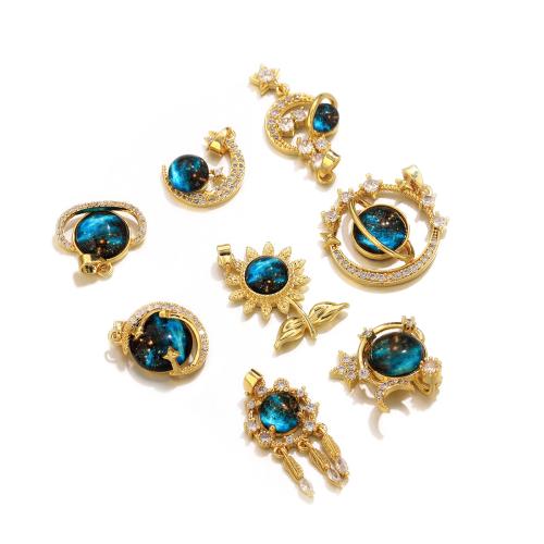 Crystal Pendants, Brass, with Crystal, plated, DIY & with rhinestone, more colors for choice, nickel, lead & cadmium free, 10PCs/Bag, Sold By Bag