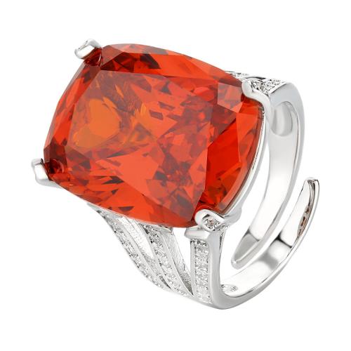Bague en laiton, Placage de couleur d'or, bijoux de mode & pour femme & avec strass & creux, plus de couleurs à choisir, Vendu par PC