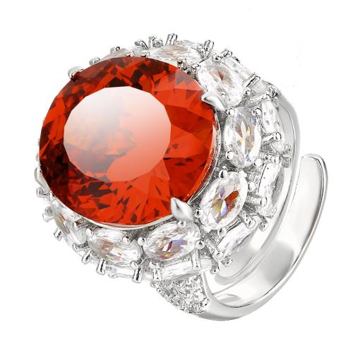 Messing Fingerring, goldfarben plattiert, Modeschmuck & für Frau & mit Strass, keine, verkauft von PC