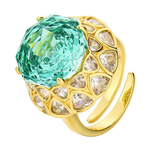 Messing Fingerring, mit kubischer Zirkonia, Modeschmuck & für Frau & mit Strass, keine, verkauft von PC