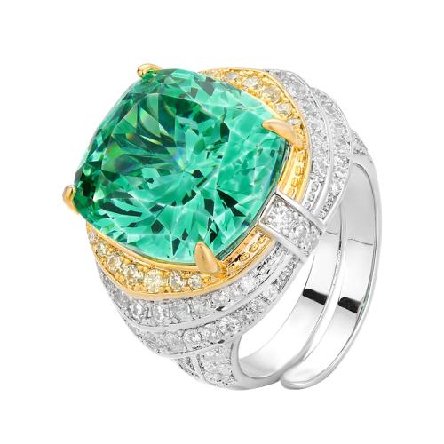 Messing Fingerring, goldfarben plattiert, Modeschmuck & für Frau & mit Strass, keine, verkauft von PC