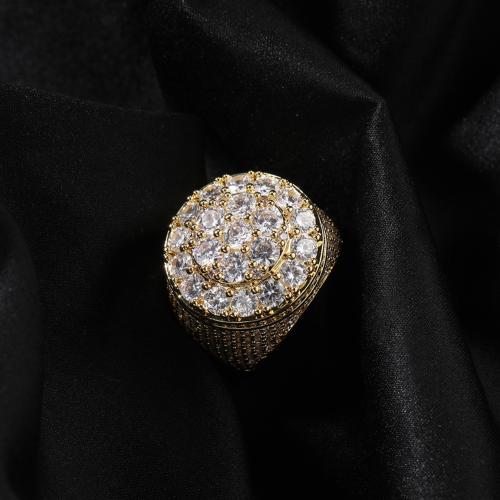 Brass Finger Ring, Flower, plated, different size for choice & micro pave cubic zirconia & for man, more colors for choice, US Ring Size:7-11, Sold By PC