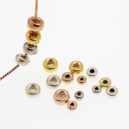 925 Sterling Silver Stopper Beads, with Silicone, Rondelle, DIY & different size for choice, more colors for choice, Sold By PC