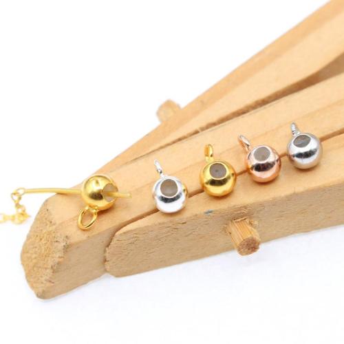 925 Sterling Silver Stopper Beads, with Silicone, Round, DIY & different size for choice, more colors for choice, Sold By PC