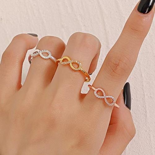 Kubische Zro2-Micro Pave Messingring, Messing, mit ABS Kunststoff, plattiert, Modeschmuck & Micro pave Zirkonia, keine, frei von Nickel, Blei & Kadmium, verkauft von PC