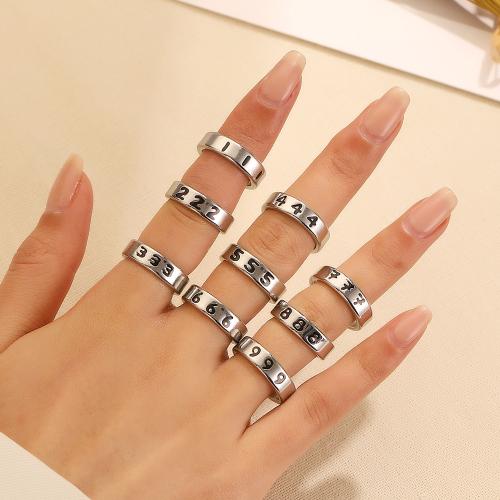 Anillo de Aleación de Zinc, chapado en color dorado, Joyería, plateado, Vendido por UD