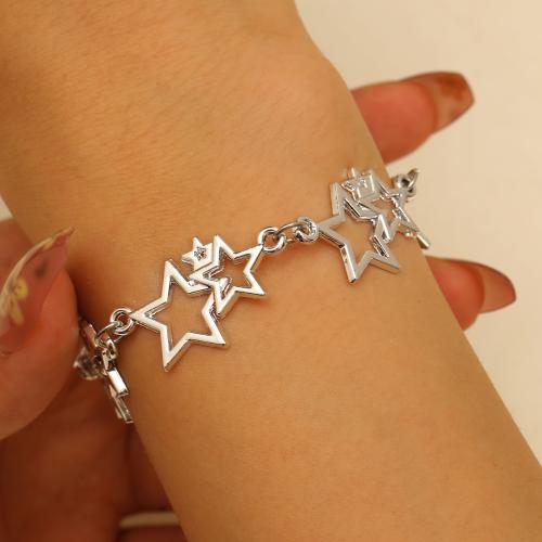 Pulsera de Aleación de Zinc, chapado en color dorado, Joyería & hueco, más colores para la opción, Vendido por UD