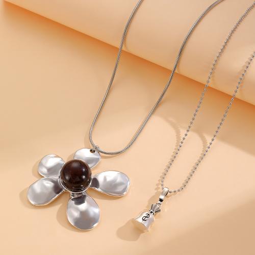 Tibetan Style Jewelry Necklace, with Plastic, gold color plated, fashion jewelry, more colors for choice, Sold By PC