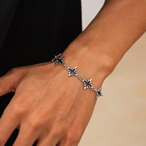 Pulsera de Aleación de Zinc, chapado en color dorado, Joyería & esmalte, más colores para la opción, Vendido por UD
