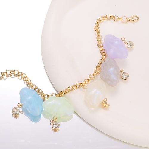Resin Bracelets, with Tibetan Style, gold color plated, fashion jewelry & micro pave cubic zirconia, more colors for choice, Sold By PC