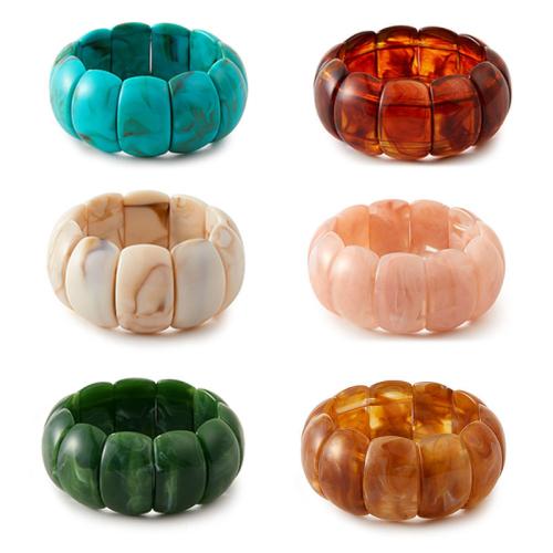 Acrylic Bracelets, with Elastic Thread, handmade, random style & fashion jewelry & for woman, more colors for choice, Sold By PC