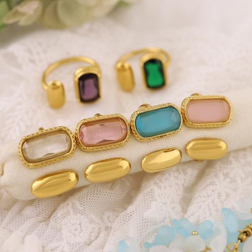 Zirkonia Edelstahl-Finger- Ring, 304 Edelstahl, mit kubischer Zirkonia, 18K vergoldet, Modeschmuck & für Frau, keine, verkauft von PC