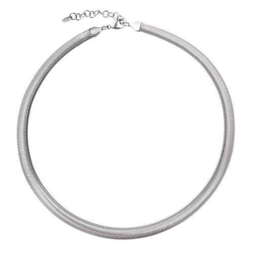 Titanium Steel Necklace, plated, fashion jewelry & snake chain & for woman, original color, Sold By PC