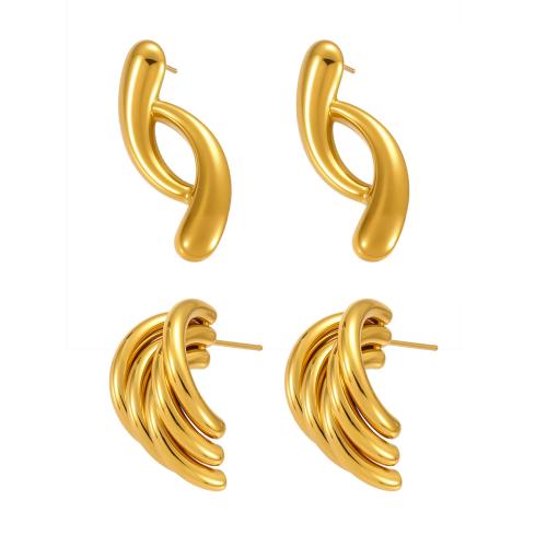 Pendientes de Acero Inoxidable, acero inoxidable 304, chapado, diferentes estilos para la opción & para mujer & hueco, más colores para la opción, Vendido por Par