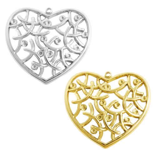 Stainless Steel Heart Pendants, 304 Stainless Steel, plated, DIY & hollow, more colors for choice, 10PCs/Bag, Sold By Bag