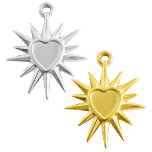 Stainless Steel Pendant Setting, 304 Stainless Steel, Heart, plated, DIY, more colors for choice, 10PCs/Bag, Sold By Bag