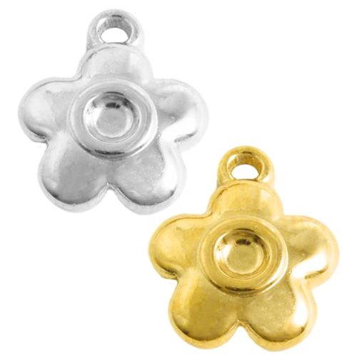 Stainless Steel Pendant Setting, 304 Stainless Steel, Flower, plated, DIY, more colors for choice, 10PCs/Bag, Sold By Bag