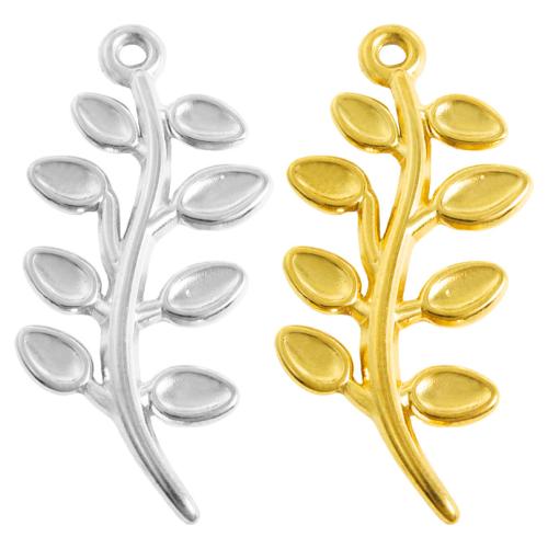 Pendentif en acier inoxydable Cadre, Acier inoxydable 304, feuille, Placage, DIY, plus de couleurs à choisir, 10PC/sac, Vendu par sac