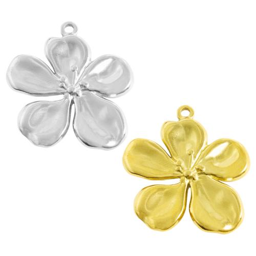 Stainless Steel Flower Pendant, 304 Stainless Steel, plated, DIY, more colors for choice, 10PCs/Bag, Sold By Bag