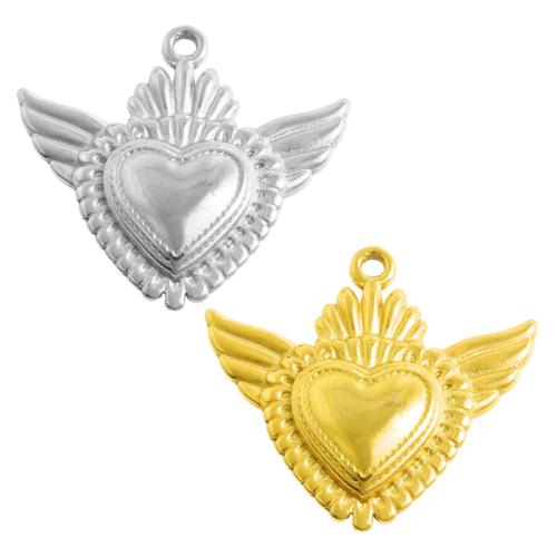 Stainless Steel Heart Pendants, 304 Stainless Steel, plated, DIY, more colors for choice, 10PCs/Bag, Sold By Bag
