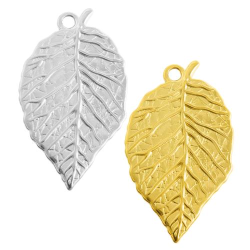 Stainless Steel Pendants, 304 Stainless Steel, Leaf, plated, DIY, more colors for choice, 10PCs/Bag, Sold By Bag