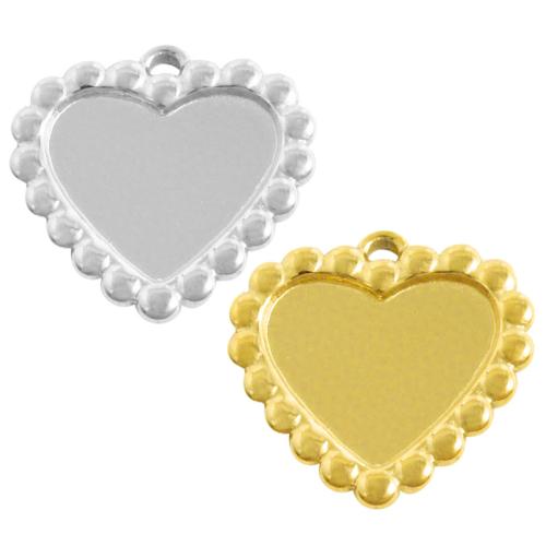 Stainless Steel Pendant Setting, 304 Stainless Steel, Heart, plated, DIY, more colors for choice, 10PCs/Bag, Sold By Bag