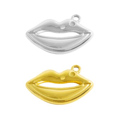 Stainless Steel Pendants, 304 Stainless Steel, Lip, plated, DIY, more colors for choice, 10PCs/Bag, Sold By Bag