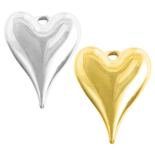 Stainless Steel Heart Pendants, 304 Stainless Steel, plated, DIY, more colors for choice, 10PCs/Bag, Sold By Bag