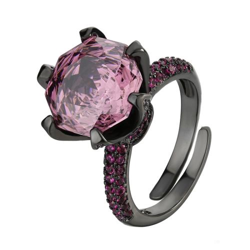 Strass Ringe, Messing, goldfarben plattiert, Modeschmuck & für Frau & mit Strass, keine, verkauft von PC