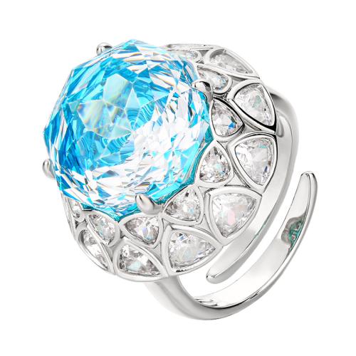 Rhinestone Finger Ring, Brass, with Cubic Zirconia, fashion jewelry & for woman & with rhinestone, more colors for choice, Sold By PC