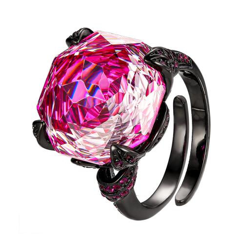 Rhinestone Finger Ring, Brass, gold color plated, fashion jewelry & for woman & with rhinestone, more colors for choice, Sold By PC