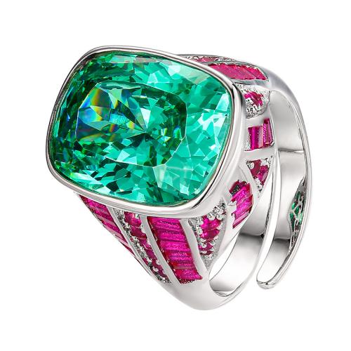 Rhinestone Finger Ring, Brass, gold color plated, fashion jewelry & for woman & with rhinestone, more colors for choice, Sold By PC