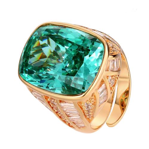 Rhinestone Finger Ring, Brass, gold color plated, fashion jewelry & for woman & with rhinestone, more colors for choice, Sold By PC