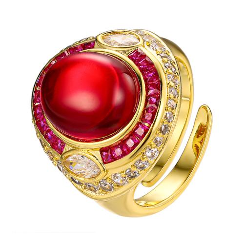 Anilo de dedo, metal, chapado en color dorado, Joyería & para mujer & con diamantes de imitación, más colores para la opción, Vendido por UD