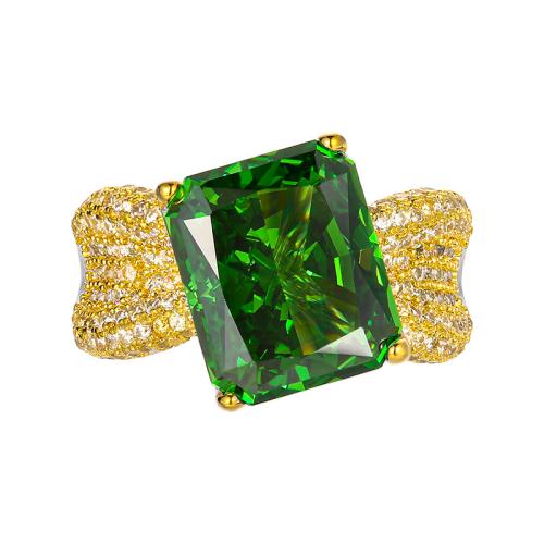 Rhinestone Finger Ring, Brass, with Cubic Zirconia, gold color plated, fashion jewelry & for woman & with rhinestone, more colors for choice, Sold By PC