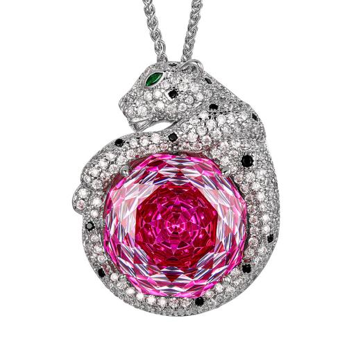 Brass Necklace, with Cubic Zirconia, fashion jewelry & for woman & with rhinestone, more colors for choice, Length:45 cm, Sold By PC