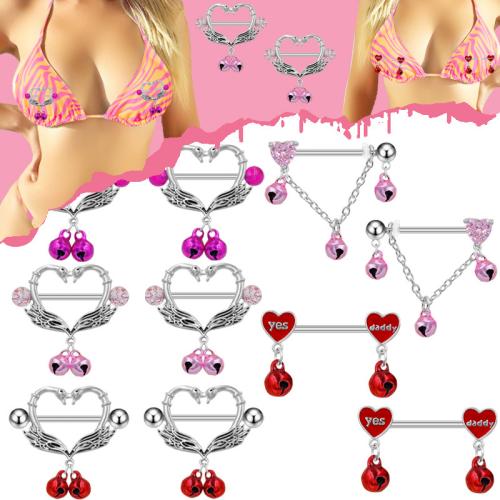 Tibetan Style nipple ring, plated, Christmas Design & Unisex & different styles for choice & enamel, Sold By PC