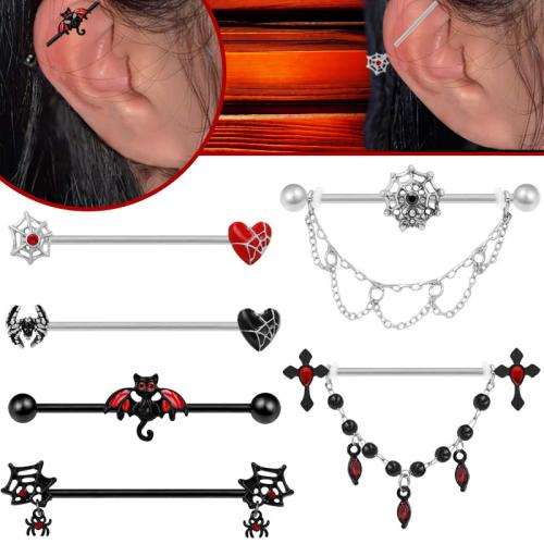 Partículas de acero pendiente de perforación, chapado, unisexo & diferentes estilos para la opción & esmalte & con diamantes de imitación, Vendido por UD