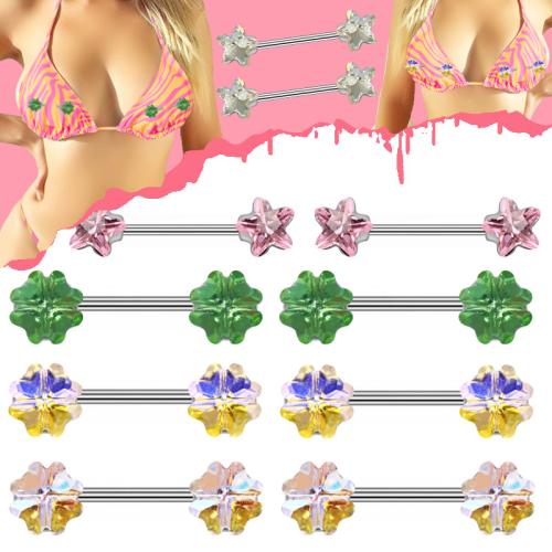 Zinklegierung Brustpiercings, plattiert, unisex & verschiedene Stile für Wahl & mit Strass, verkauft von PC