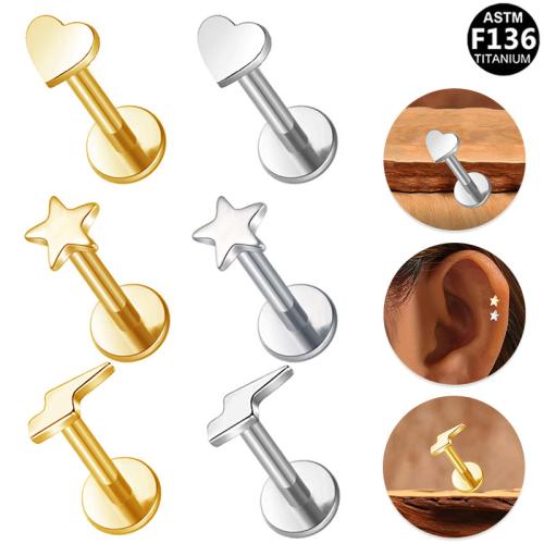 Aleación de titanio pendiente de perforación, con metal, chapado, unisexo & diferentes estilos para la opción, 8mm, Vendido por UD