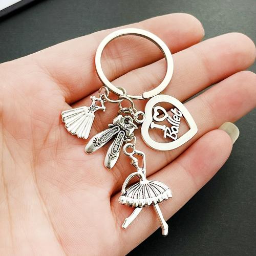 Bag Purse Charms Keyrings Keychains, Tibetan Style, gold color plated, fashion jewelry, silver color, 92x30mm, Sold By PC