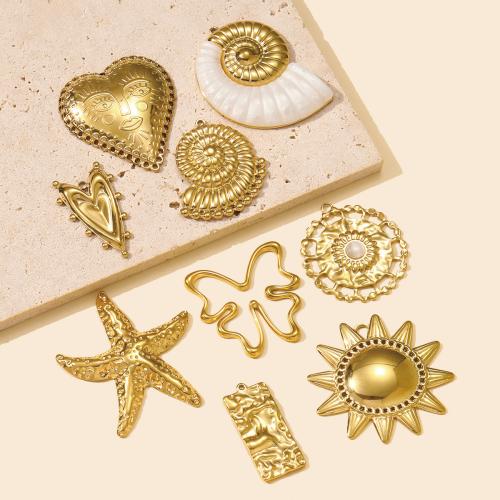 Stainless Steel Pendants, 304 Stainless Steel, with Resin, gold color plated, DIY, more colors for choice, 3PCs/Bag, Sold By Bag