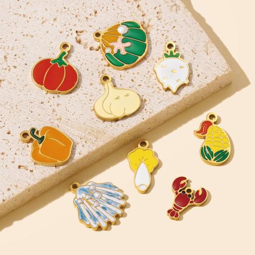Stainless Steel Pendants, 304 Stainless Steel, gold color plated, DIY & enamel, more colors for choice, 3PCs/Bag, Sold By Bag