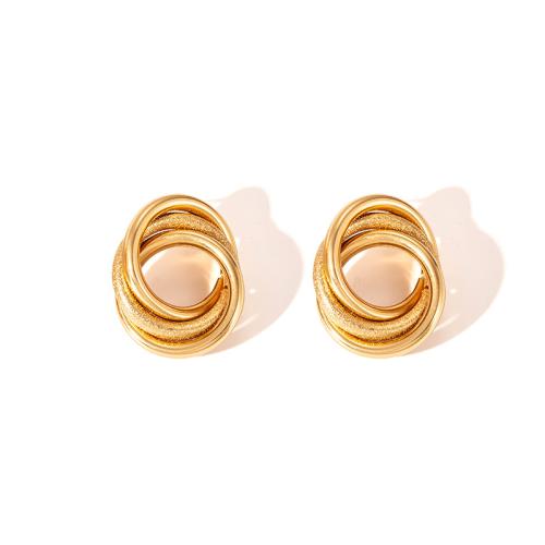 Stainless Steel Stud Earrings, 304 Stainless Steel, plated, different styles for choice & for woman & hollow, golden, Sold By Pair