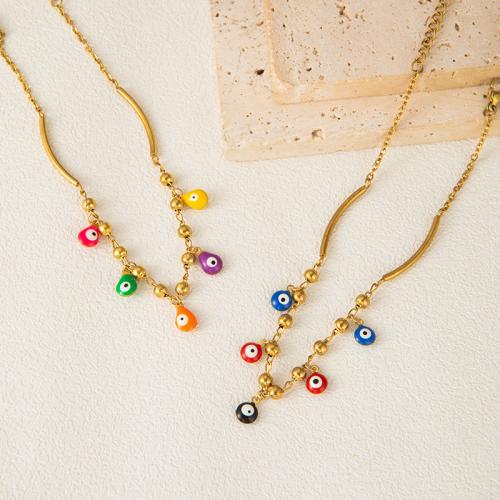 Stainless Steel Anklet, 304 Stainless Steel, plated, different styles for choice & for woman & enamel, golden, Sold By PC